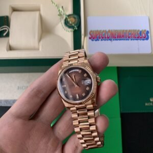 36mm Rolex Day-Date Rose Gold Ombre Dial Swiss 3255 clone Movement