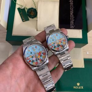 Celebration Motif Dial Rolex Oyster Perpetual 41mm Turquoise Blue Dial Replica