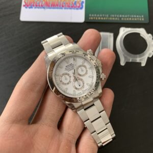Fake Rolex Daytona Ref.116520 White Dial Stainless Steel Bezel 4130 Movement