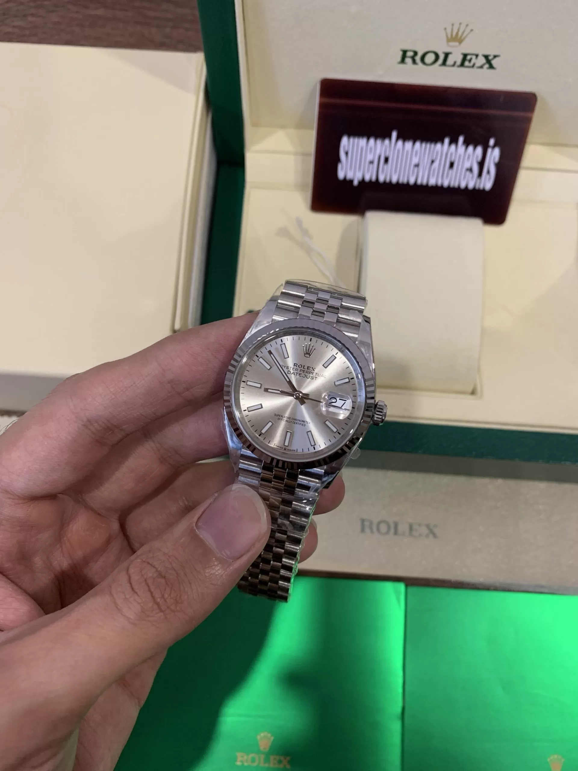 Replica Rolex Datejust 36mm Silver Dial Jubilee Bracelet Clone 3235 Movement