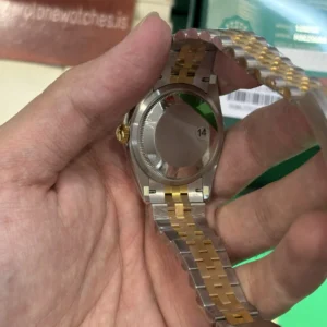 Rolex Datejust 36 Two Tone Yellow Gold Palm Motif Dial Diamond Hour Markers Super Clone